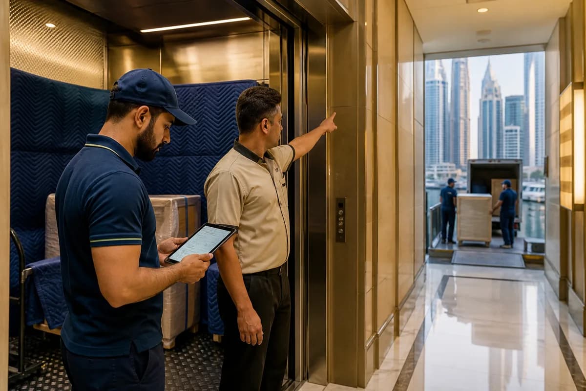 Service Lifts and Building Access for a Dubai Marina Move